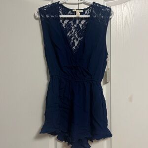 NWT Navy Lace Romper